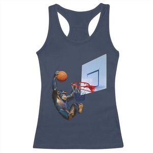 Funny Chimpanzee Basketball Monkey Racerback Tank Top TS11 Navy Print Your Wear