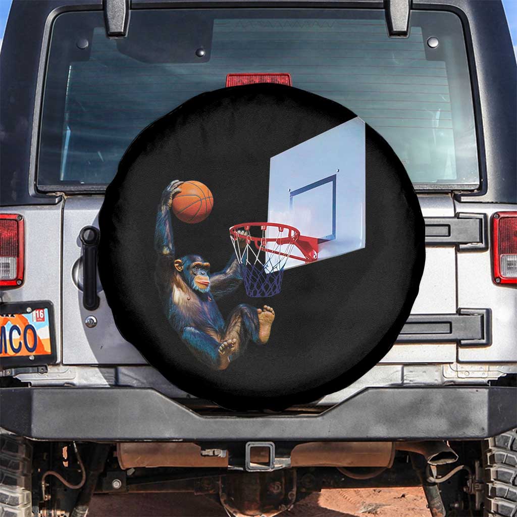 Funny Chimpanzee Basketball Monkey Spare Tire Cover TS11 No hole Black Print Your Wear
