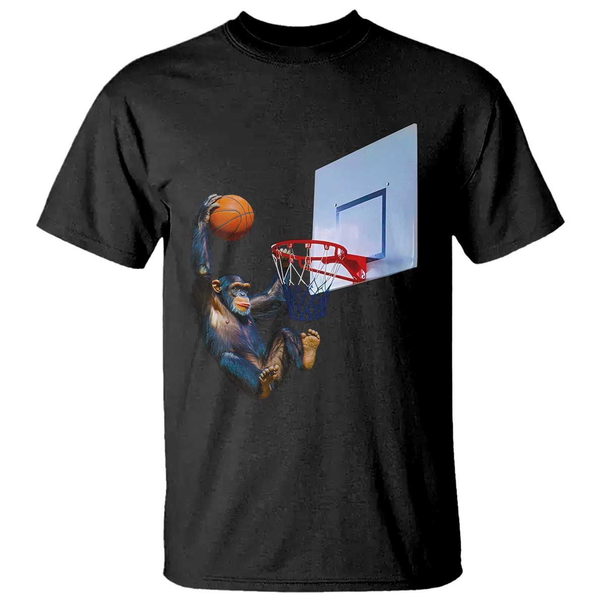 Funny Chimpanzee Basketball Monkey T Shirt TS11 Black Print Your Wear