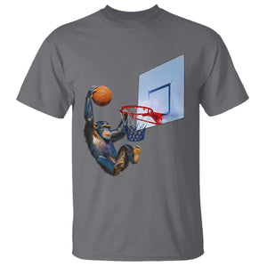 Funny Chimpanzee Basketball Monkey T Shirt TS11 Charcoal Print Your Wear