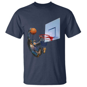 Funny Chimpanzee Basketball Monkey T Shirt TS11 Navy Print Your Wear