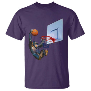 Funny Chimpanzee Basketball Monkey T Shirt TS11 Purple Print Your Wear