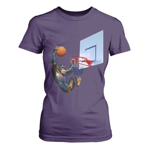 Funny Chimpanzee Basketball Monkey T Shirt For Women TS11 Purple Print Your Wear