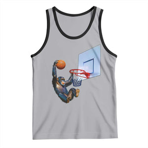 Funny Chimpanzee Basketball Monkey Tank Top TS11 Athletic Heather Black Print Your Wear