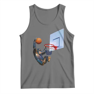 Funny Chimpanzee Basketball Monkey Tank Top TS11 Black Heather Print Your Wear