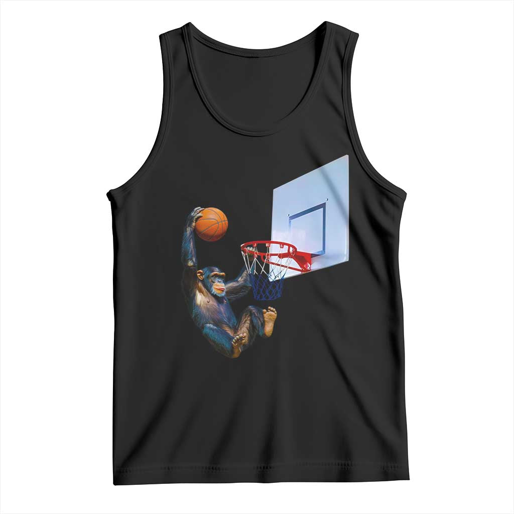 Funny Chimpanzee Basketball Monkey Tank Top TS11 Black Print Your Wear
