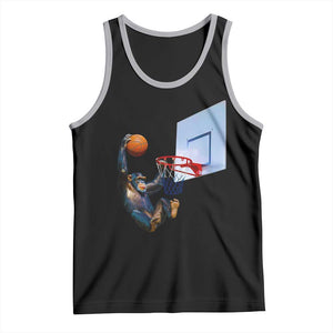 Funny Chimpanzee Basketball Monkey Tank Top TS11 Black Athletic Heather Print Your Wear