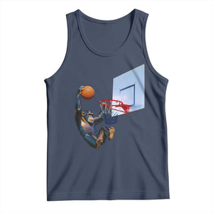 Funny Chimpanzee Basketball Monkey Tank Top TS11 Navy Print Your Wear