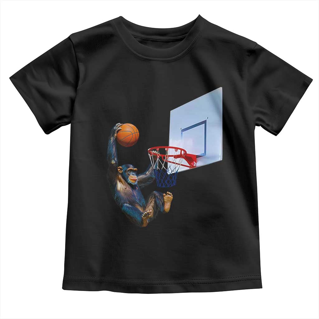 Funny Chimpanzee Basketball Monkey Toddler T Shirt TS11 Black Print Your Wear
