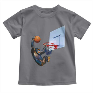 Funny Chimpanzee Basketball Monkey Toddler T Shirt TS11 Charcoal Print Your Wear
