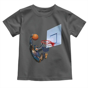Funny Chimpanzee Basketball Monkey Toddler T Shirt TS11 Dark Heather Print Your Wear