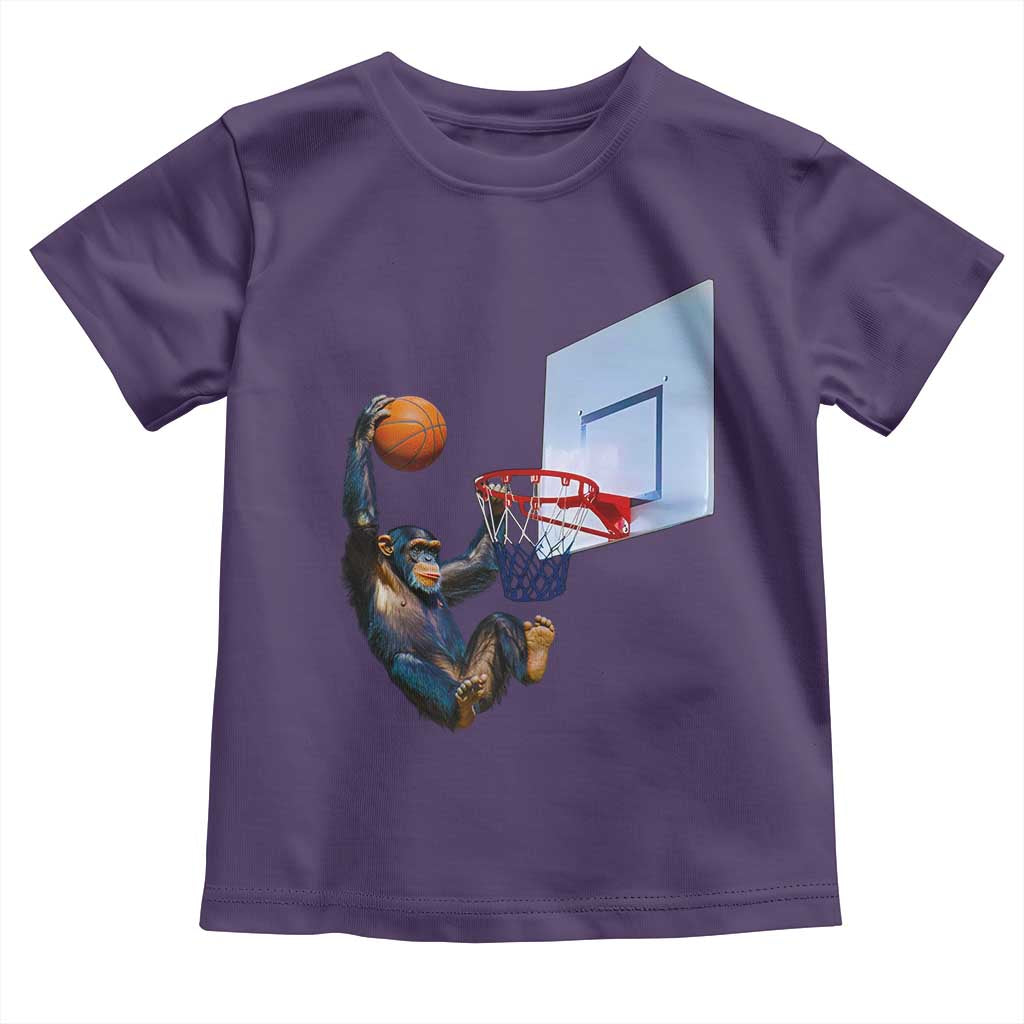 Funny Chimpanzee Basketball Monkey Toddler T Shirt TS11 Purple Print Your Wear