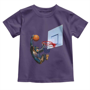 Funny Chimpanzee Basketball Monkey Toddler T Shirt TS11 Purple Print Your Wear