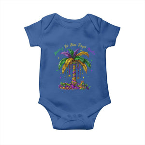 Funny Mardi Gras Coconut Palm Tree Baby Onesie Laissez Les Bons Temps Rouler Beads Masks TS11 Royal Blue Print Your Wear