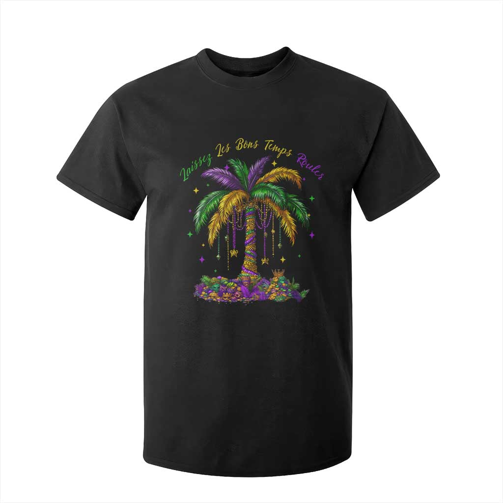 Funny Mardi Gras Coconut Palm Tree T Shirt For Kid Laissez Les Bons Temps Rouler Beads Masks TS11 Black Print Your Wear