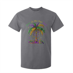 Funny Mardi Gras Coconut Palm Tree T Shirt For Kid Laissez Les Bons Temps Rouler Beads Masks TS11 Charcoal Print Your Wear
