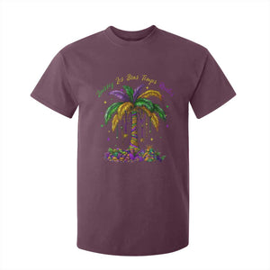 Funny Mardi Gras Coconut Palm Tree T Shirt For Kid Laissez Les Bons Temps Rouler Beads Masks TS11 Maroon Print Your Wear