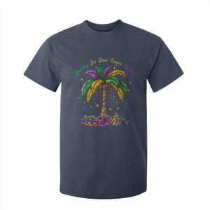 Funny Mardi Gras Coconut Palm Tree T Shirt For Kid Laissez Les Bons Temps Rouler Beads Masks TS11 Navy Print Your Wear