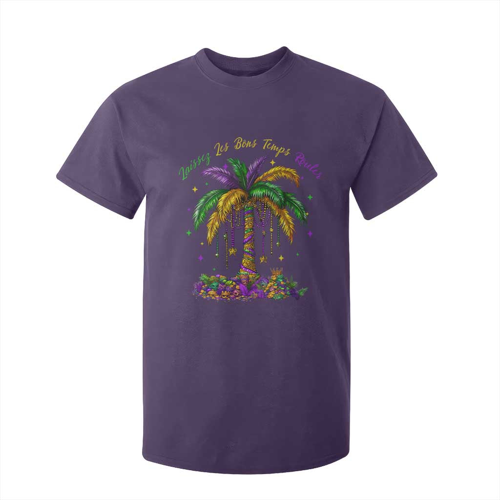 Funny Mardi Gras Coconut Palm Tree T Shirt For Kid Laissez Les Bons Temps Rouler Beads Masks TS11 Purple Print Your Wear