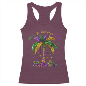 Funny Mardi Gras Coconut Palm Tree Racerback Tank Top Laissez Les Bons Temps Rouler Beads Masks TS11 Maroon Print Your Wear