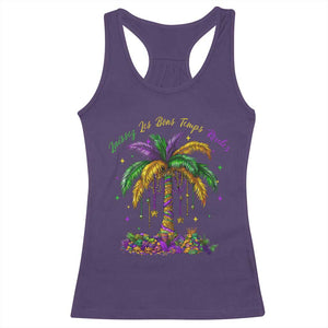 Funny Mardi Gras Coconut Palm Tree Racerback Tank Top Laissez Les Bons Temps Rouler Beads Masks TS11 Purple Print Your Wear
