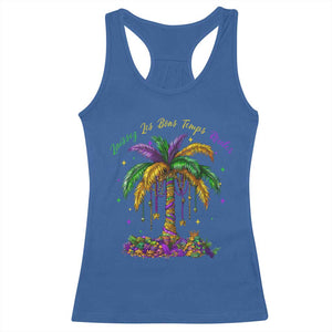 Funny Mardi Gras Coconut Palm Tree Racerback Tank Top Laissez Les Bons Temps Rouler Beads Masks TS11 Royal Blue Print Your Wear