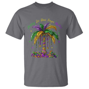 Funny Mardi Gras Coconut Palm Tree T Shirt Laissez Les Bons Temps Rouler Beads Masks TS11 Charcoal Print Your Wear