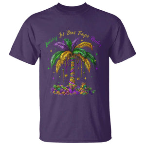 Funny Mardi Gras Coconut Palm Tree T Shirt Laissez Les Bons Temps Rouler Beads Masks TS11 Purple Print Your Wear
