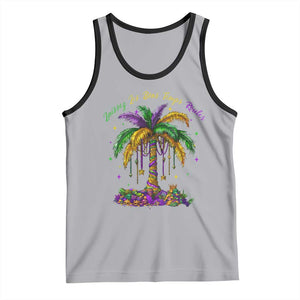 Funny Mardi Gras Coconut Palm Tree Tank Top Laissez Les Bons Temps Rouler Beads Masks TS11 Athletic Heather Black Print Your Wear