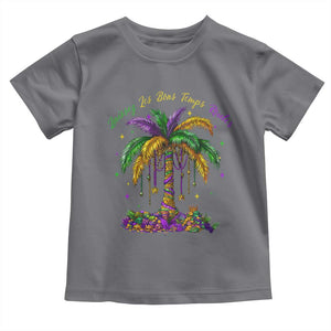 Funny Mardi Gras Coconut Palm Tree Toddler T Shirt Laissez Les Bons Temps Rouler Beads Masks TS11 Charcoal Print Your Wear