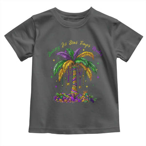 Funny Mardi Gras Coconut Palm Tree Toddler T Shirt Laissez Les Bons Temps Rouler Beads Masks TS11 Dark Heather Print Your Wear