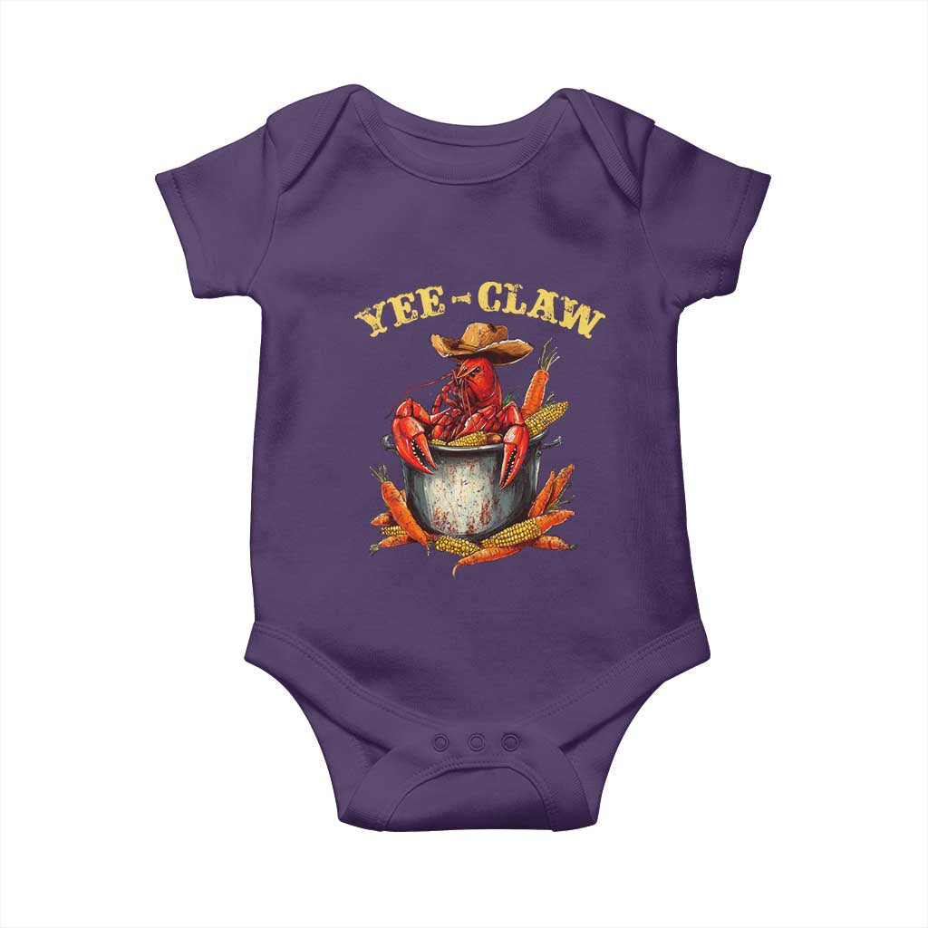 Funny Louisiana Crawfish Cowboy Baby Onesie Yee Claw Cajun Seafood TS11 Purple Print Your Wear