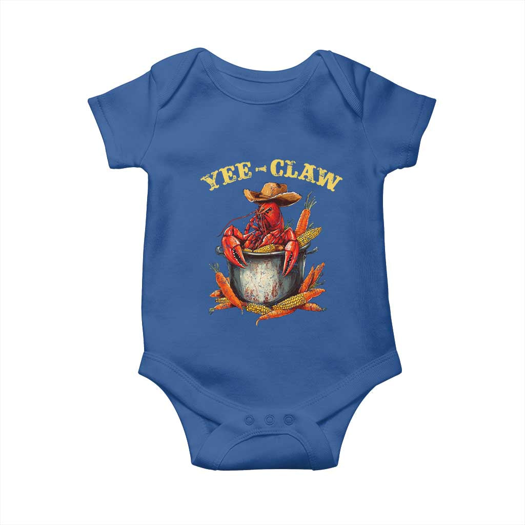 Funny Louisiana Crawfish Cowboy Baby Onesie Yee Claw Cajun Seafood TS11 Royal Blue Print Your Wear