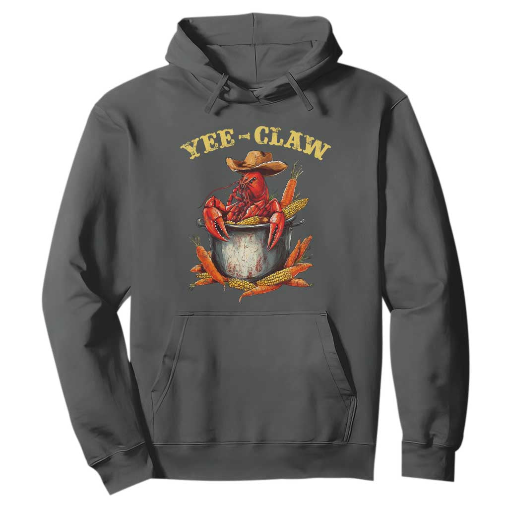 Funny Louisiana Crawfish Cowboy Hoodie Yee Claw Cajun Seafood TS11 Dark Heather Print Your Wear
