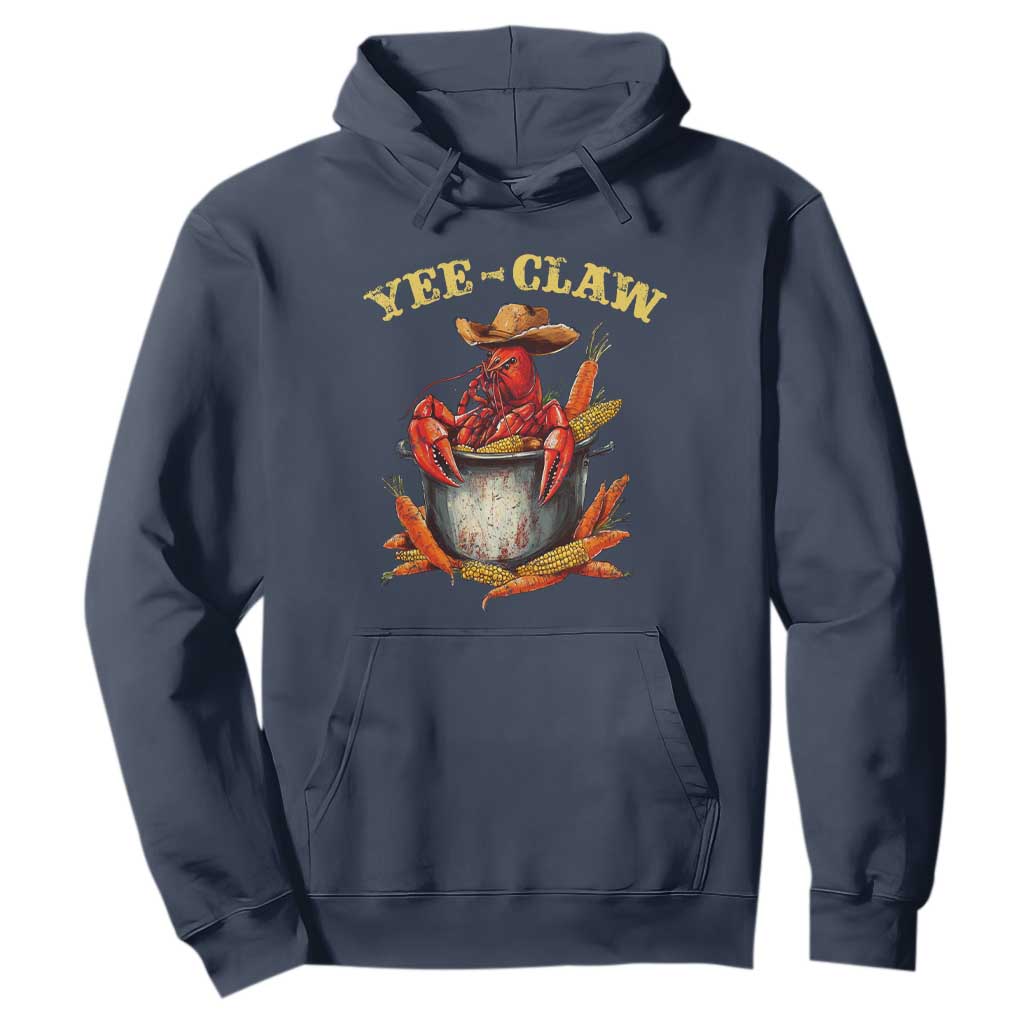 Funny Louisiana Crawfish Cowboy Hoodie Yee Claw Cajun Seafood TS11 Navy Print Your Wear
