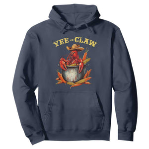 Funny Louisiana Crawfish Cowboy Hoodie Yee Claw Cajun Seafood TS11 Navy Print Your Wear