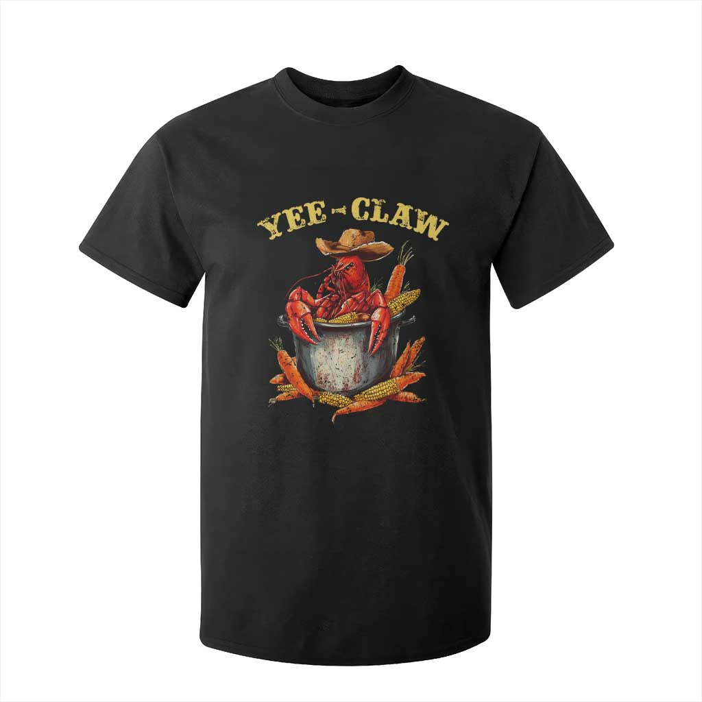 Funny Louisiana Crawfish Cowboy T Shirt For Kid Yee Claw Cajun Seafood TS11 Black Print Your Wear