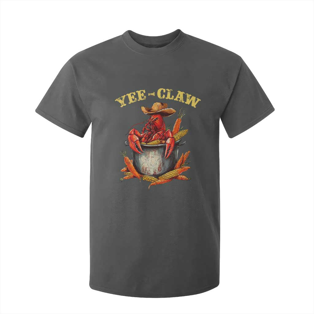 Funny Louisiana Crawfish Cowboy T Shirt For Kid Yee Claw Cajun Seafood TS11 Dark Heather Print Your Wear