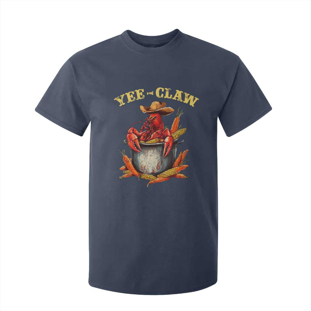 Funny Louisiana Crawfish Cowboy T Shirt For Kid Yee Claw Cajun Seafood TS11 Navy Print Your Wear