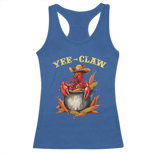 Funny Louisiana Crawfish Cowboy Racerback Tank Top Yee Claw Cajun Seafood TS11 Royal Blue Print Your Wear