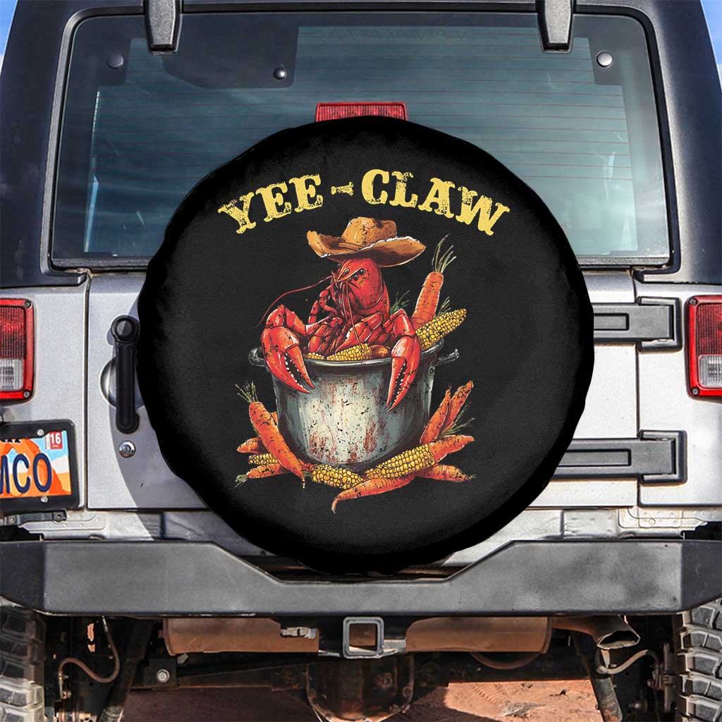 Funny Louisiana Crawfish Cowboy Spare Tire Cover Yee Claw Cajun Seafood TS11 No hole Black Print Your Wear