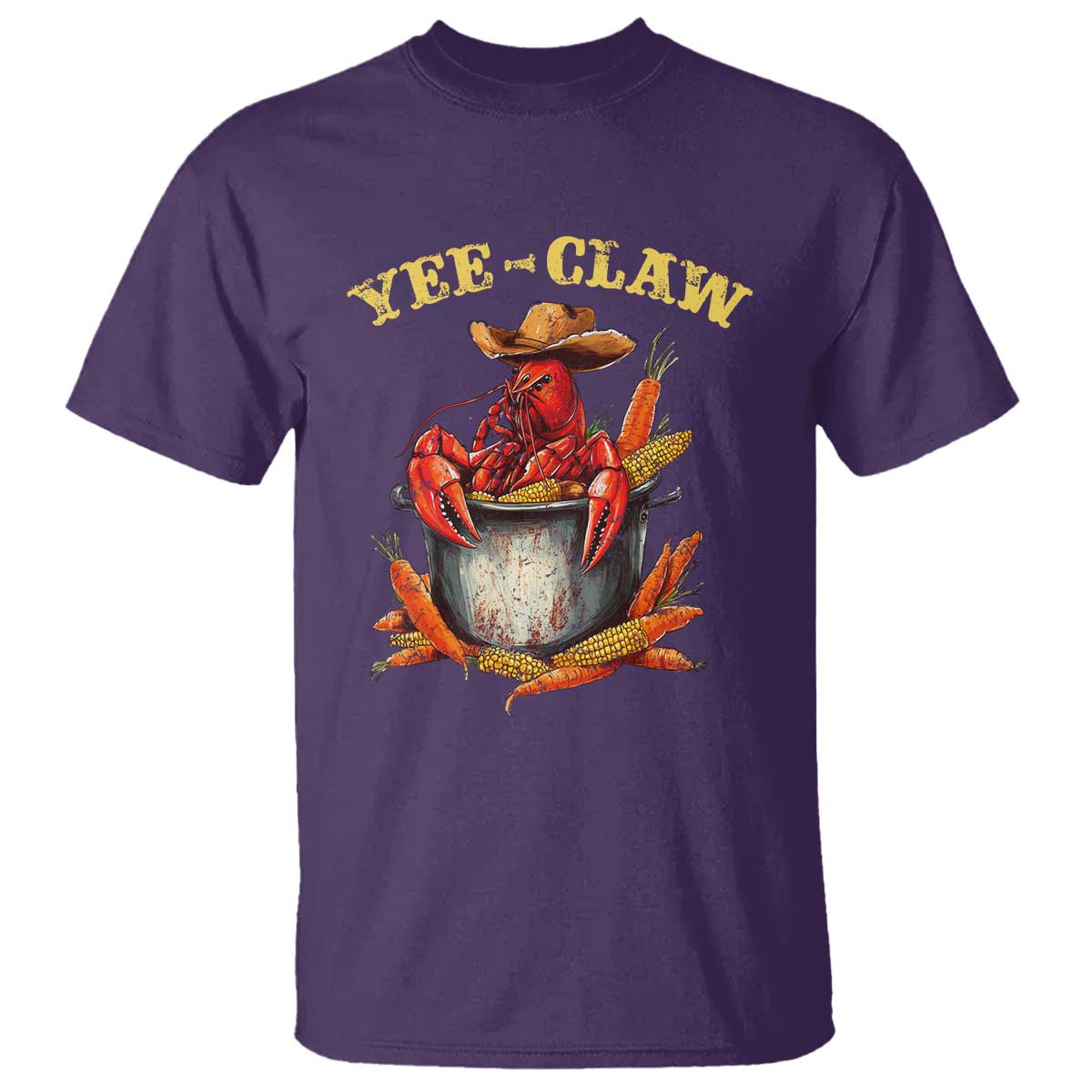 Funny Louisiana Crawfish Cowboy T Shirt Yee Claw Cajun Seafood TS11 Purple Print Your Wear