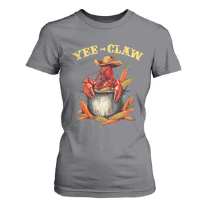 Funny Louisiana Crawfish Cowboy T Shirt For Women Yee Claw Cajun Seafood TS11 Charcoal Print Your Wear