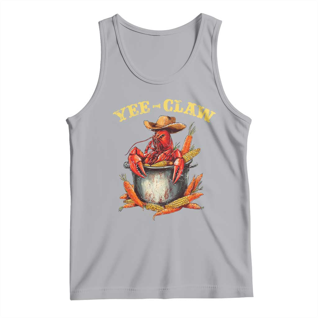 Funny Louisiana Crawfish Cowboy Tank Top Yee Claw Cajun Seafood TS11 Athletic Heather Print Your Wear
