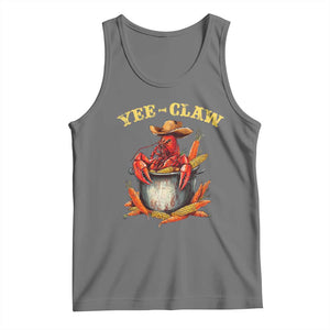 Funny Louisiana Crawfish Cowboy Tank Top Yee Claw Cajun Seafood TS11 Black Heather Print Your Wear