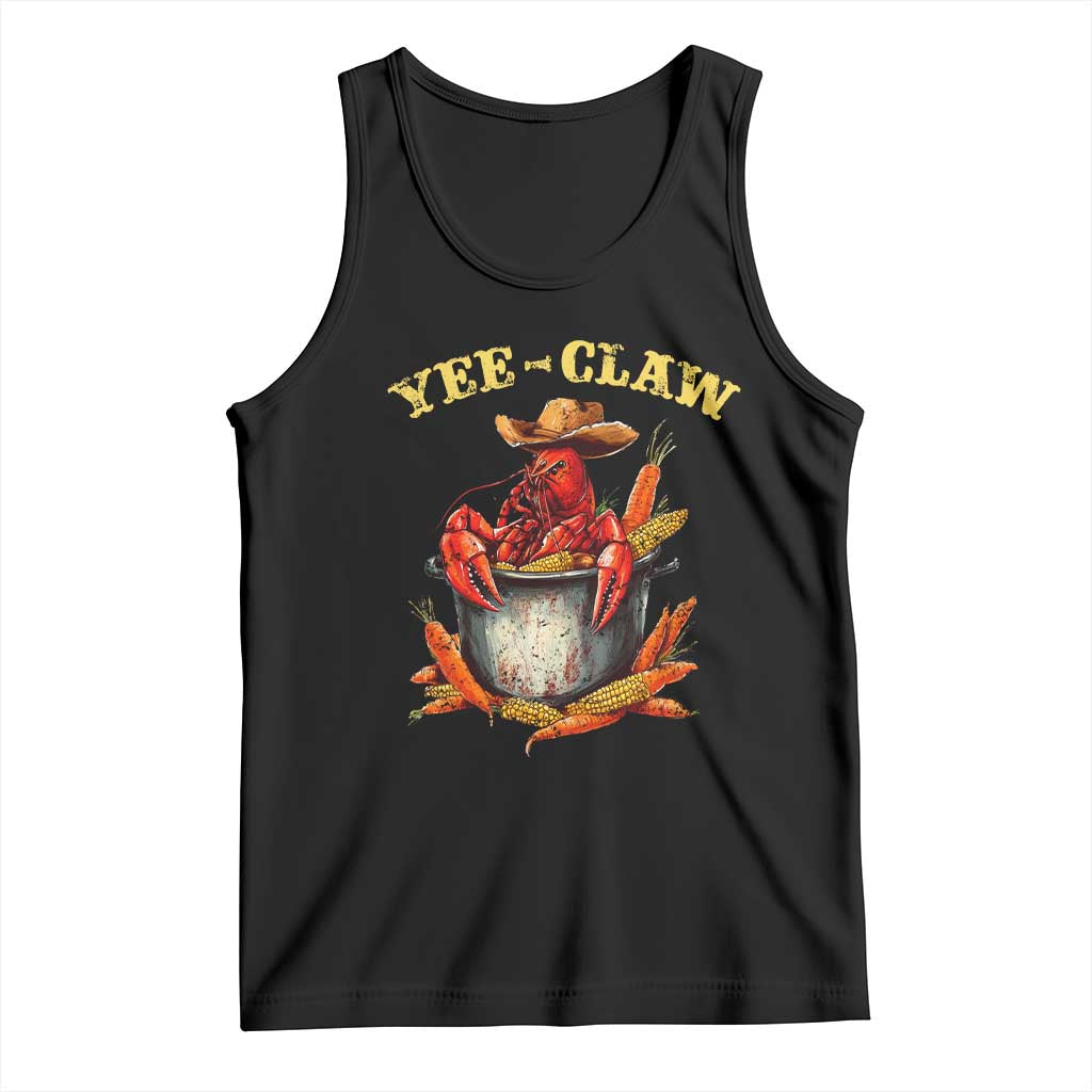 Funny Louisiana Crawfish Cowboy Tank Top Yee Claw Cajun Seafood TS11 Black Print Your Wear