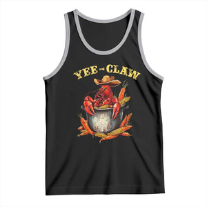 Funny Louisiana Crawfish Cowboy Tank Top Yee Claw Cajun Seafood TS11 Black Athletic Heather Print Your Wear