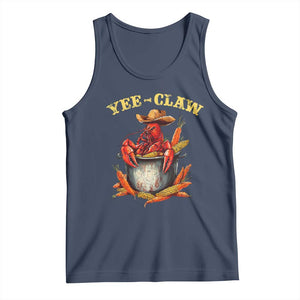 Funny Louisiana Crawfish Cowboy Tank Top Yee Claw Cajun Seafood TS11 Navy Print Your Wear