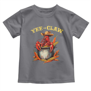 Funny Louisiana Crawfish Cowboy Toddler T Shirt Yee Claw Cajun Seafood TS11 Charcoal Print Your Wear