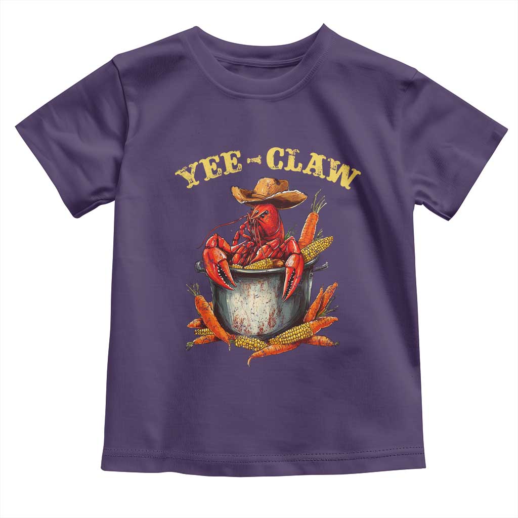 Funny Louisiana Crawfish Cowboy Toddler T Shirt Yee Claw Cajun Seafood TS11 Purple Print Your Wear